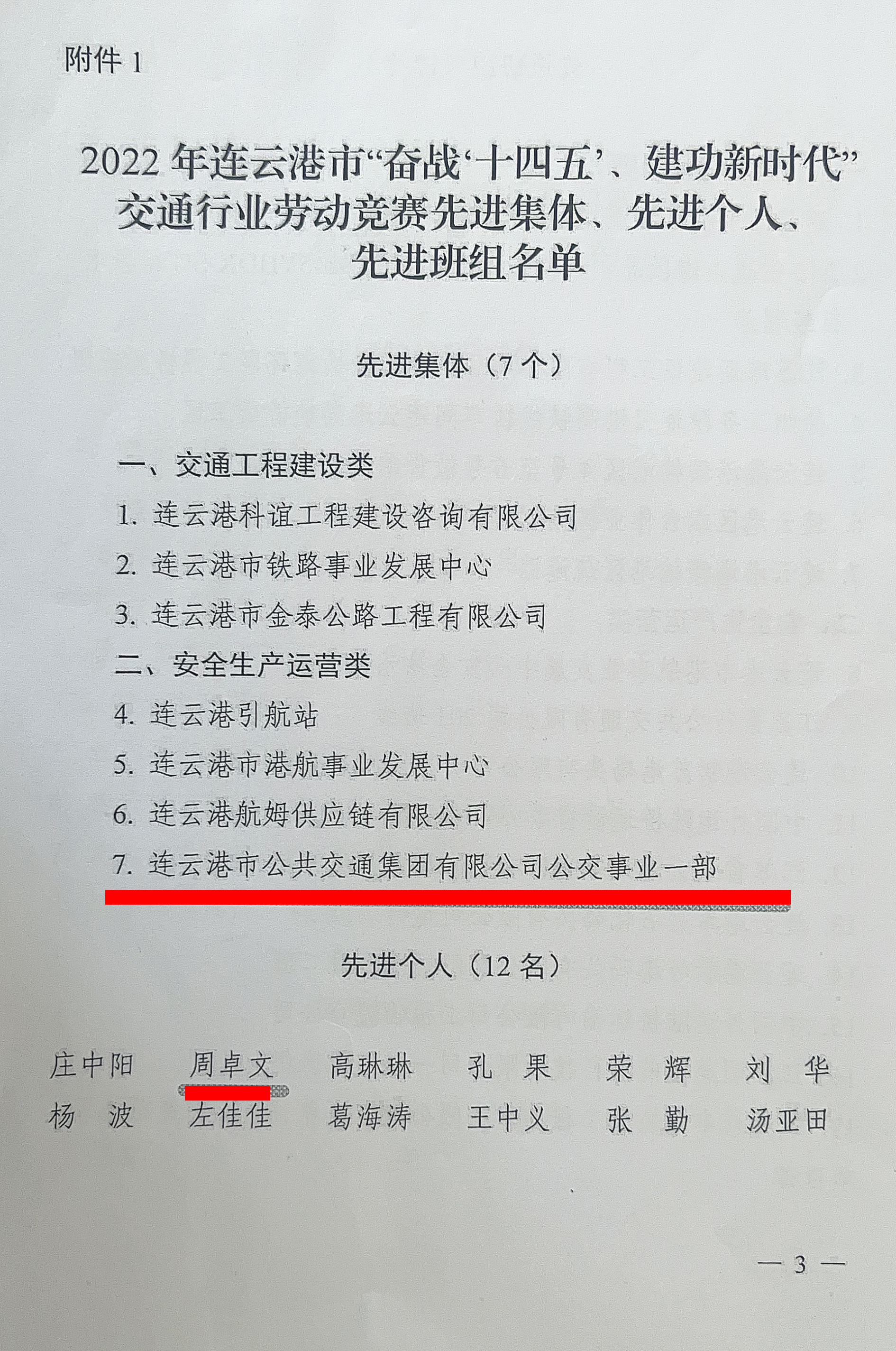 公交集團公交事業(yè)一部喜獲“奮戰(zhàn)‘十四五’、建功新時代”勞動競賽先進集體、先進個人